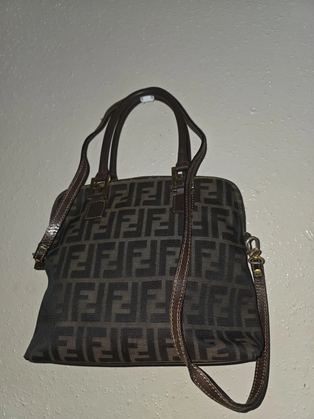 Fendi Brown Zucca Canvas Top-Handle Bag - Picture 7 of 10
